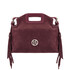 Nomade Suede leather fringe clutch Bordeaux
