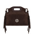 Nomade Suede leather fringe clutch Dark Brown