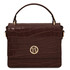 Croque Croc print leather handbag Coffee