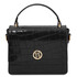 Croque Croc print leather handbag Black