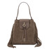 Nomade Suede leather fringe shoulder bag Dark Taupe