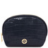 Vera Croc print leather toiletry case Dark Blue