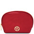 Vera Soft metallic leather toiletry case Red
