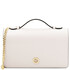 Opera Leather clutch with chain strap White