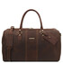 Lisbona Travel leather duffle bag - Large size Dark Brown