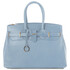 TL Bag Leather handbag with golden hardware Light Blue