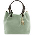 TL KeyLuck Woven printed leather shopping bag Mint Green