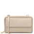 Urania Leather wallet/phone holder with strap Beige