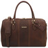 Lisbona Travel leather duffle bag - Small size Dark Brown