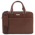 Torino Saffiano leather laptop briefcase Coffee