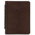 Cesare Leather document case with handle and ring binder Dark Brown