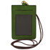 Leather badge holder Green