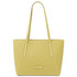 Dedalo Woven printed leather shopping bag Pastel yellow