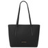 Dedalo Woven printed leather shopping bag Black