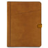 Adriano Leather document case with button closure Natural