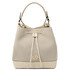 Ostrea Suede and ostrich-effect printed leather bucket bag Beige