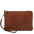 Will Leather clutch bag with handle Brown