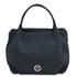 Nora Cocoon Suede leather handbag with croc print Dark Blue