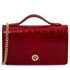 Opera Croque Croc print leather clutch with chain strap Red