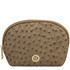 Vera Leather toiletry case in ostrich-print leather Taupe