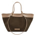 Soleil Suede leather shopping bag Light Taupe