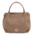 Nora Cocoon Suede leather handbag with croc print Dark Taupe