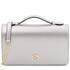 Opera Leather clutch with chain strap Silver