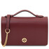 Opera Leather clutch with chain strap Bordeaux