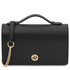 Opera Leather clutch with chain strap Black