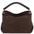 TL Bag Cocoon Suede leather shoulder bag with croc print Chocolate