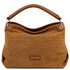 TL Bag Cocoon Suede leather shoulder bag with croc print Cognac