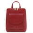 Paris Small leather backpack for women Red
