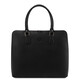 Geanta business dama din piele naturala neagra, Tuscany Leather, Magnolia