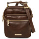Paul Leather Crossbody Bag Dark Brown