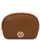 Vera Soft leather toiletry case Cognac