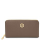 Financier Exclusive zip around leather wallet Dark Taupe