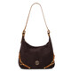 Sierra Suede leather shoulder bag Dark Brown