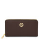 Financier Exclusive zip around leather wallet Dark Brown