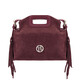Nomade Suede leather fringe clutch Bordeaux