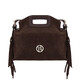 Nomade Suede leather fringe clutch Dark Brown