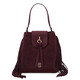Nomade Suede leather fringe shoulder bag Bordeaux
