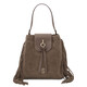 Nomade Suede leather fringe shoulder bag Dark Taupe