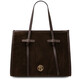 Frame Suede leather shoulder bag Dark Brown