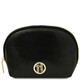Vera Soft metallic leather toiletry case Black