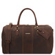 Lisbona Travel leather duffle bag - Large size Dark Brown