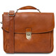 Alessandria Leather multi compartment TL SMART laptop briefcase Natural