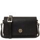 Biscuit Soft leather shoulder bag Black