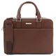 Torino Saffiano leather laptop briefcase Coffee