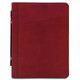 Cesare Leather document case with handle and ring binder Red