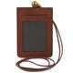 Leather badge holder Brown